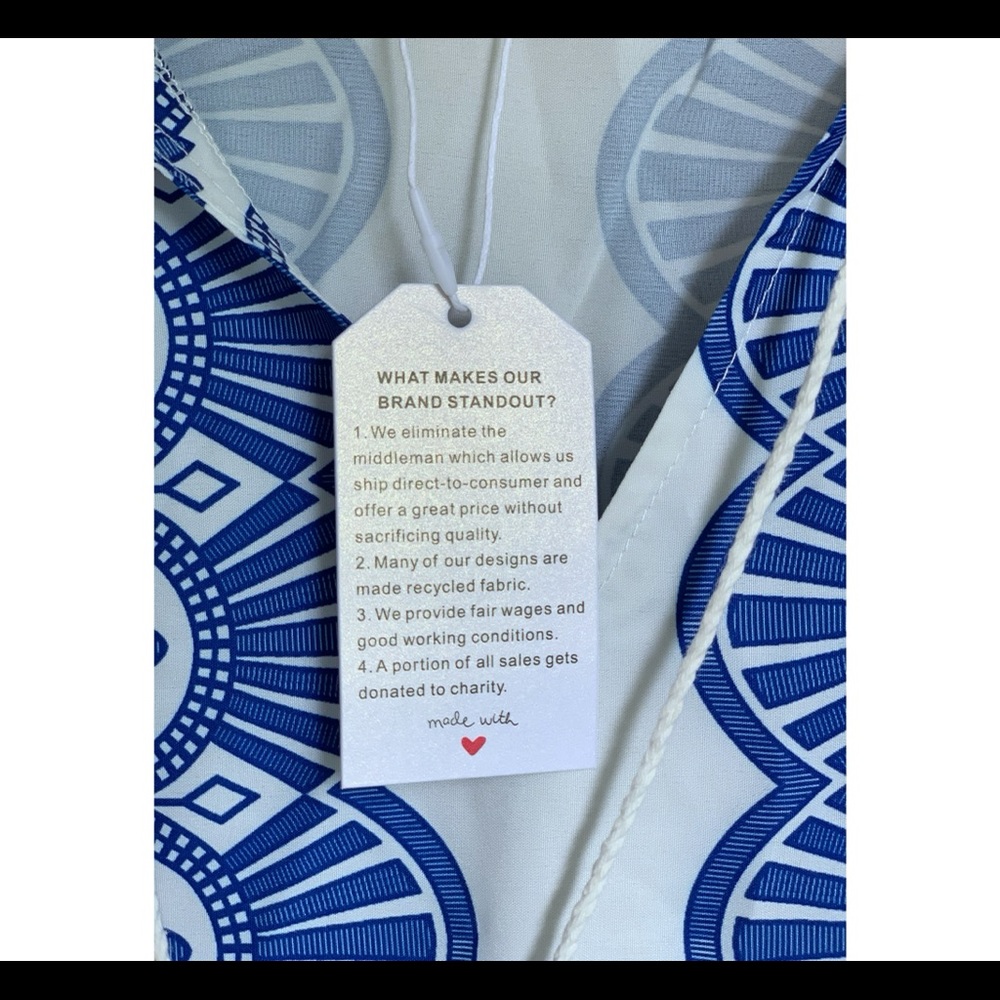 Blue & white graphic dress - Picture 8 of 8